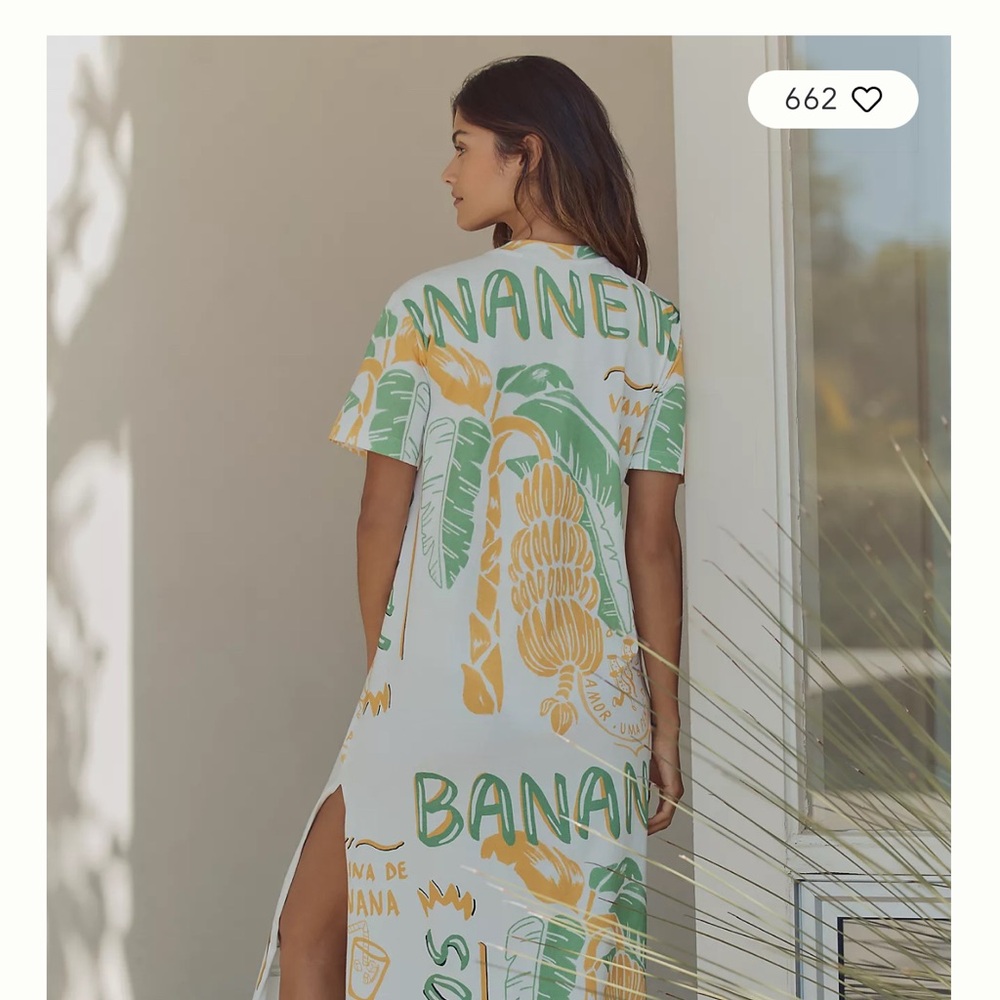 Farm Rio x Anthropologie Printed T-Shirt Midi Dress - Picture 2 of 8